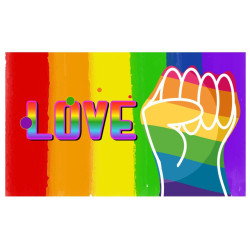Generique Drapeau Rainbow Love 60 x 90cm